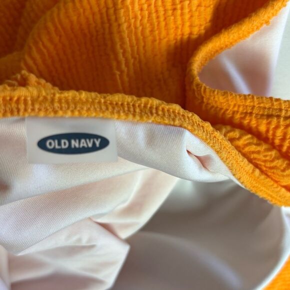 Old Navy Textured Cutout One Piece Swimsuit Citrus Orange Size XL NEW - Picture 9 of 13